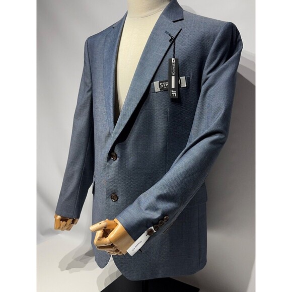 NWT $140 J. Ferrar Classic Fit Blazer Navy Blue Multi Dot Stretch Men’s Size 46R - Picture 5 of 11